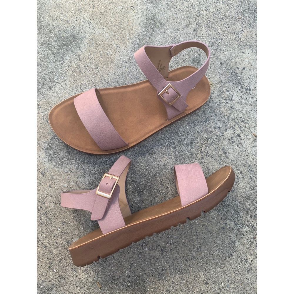 Little Girls/Kids Dusty Pink Ankle Strap Sandals